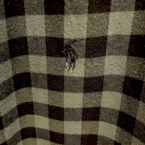 Polo Ralph Lauren Perform Flannel Cotton Button Down Sz L Classic Fit -like‎ new - Picture 3 of 4